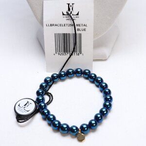 Lord & Lord Designs Blue Hematite Metal Beaded Stretch Bracelet $65 New
